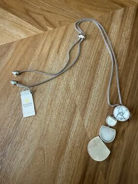 NWT Kendra Scott Luna Long Silver Pendant Necklace